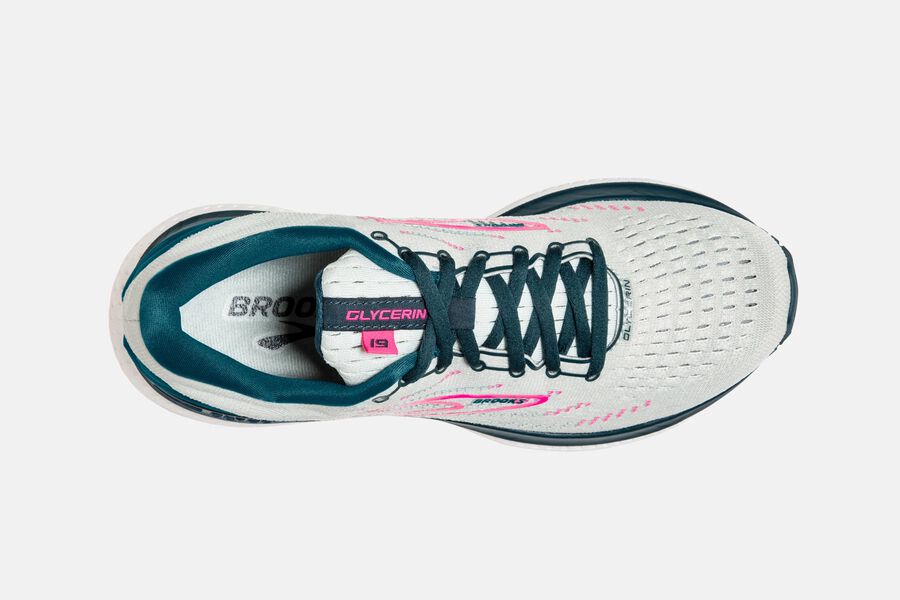 Glycerin 19 Road Brooks Running Shoes NZ Womens - White/Pink - WDPSXN-347